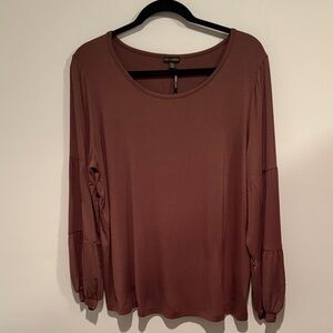 Coco + Carmen Brown Long Sleeve Top